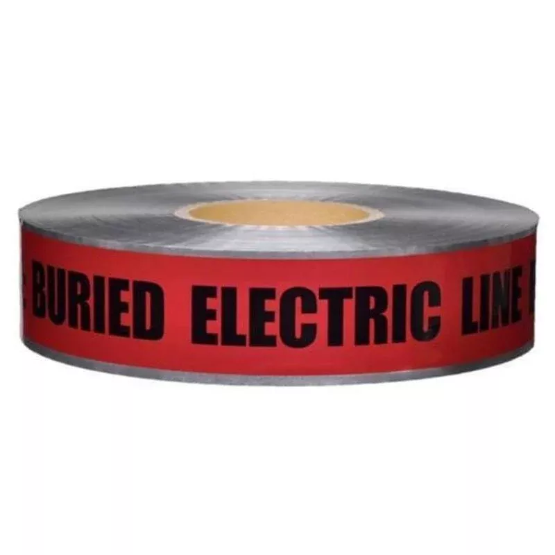 Detectable Barricade Tape, “Buried Electric Line Below”, 3″ x 1000′, Red By Dottie DU01