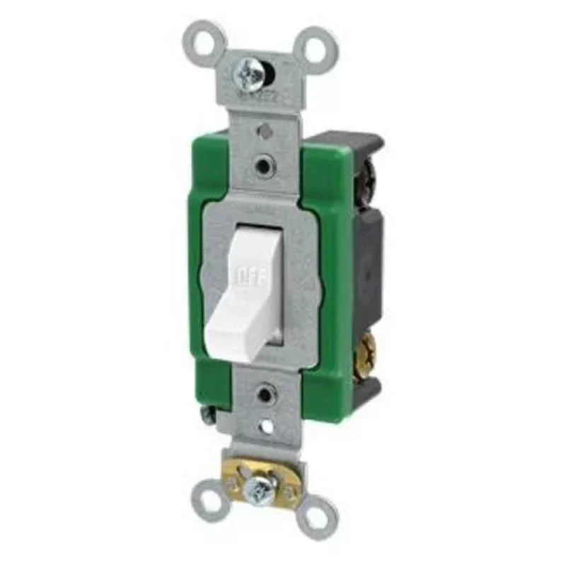 Double-Pole Toggle Switch, 30A, 120/277V, White, Specification Grade By Leviton 3032-2W