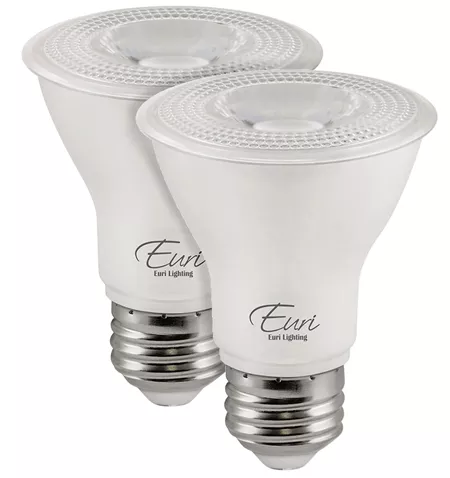 Euri Lighting EP20-7W6000E-2 7W PAR20 LED Spot Light, 3000K, 2 Pack