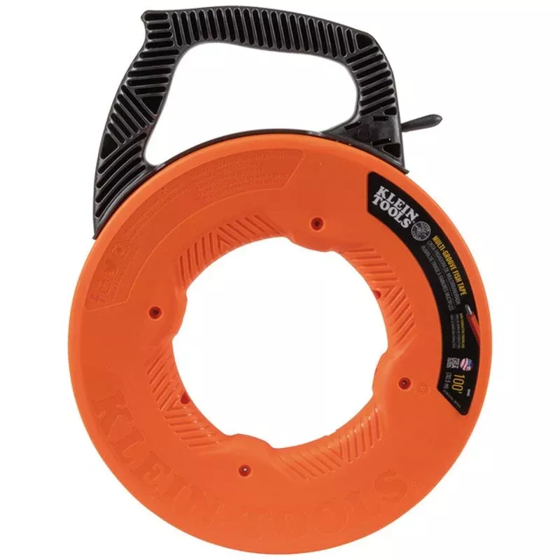 Fiberglass Fish Tape, Multi-Groove, Nylon Tip, 100′ By Klein Tools 56383