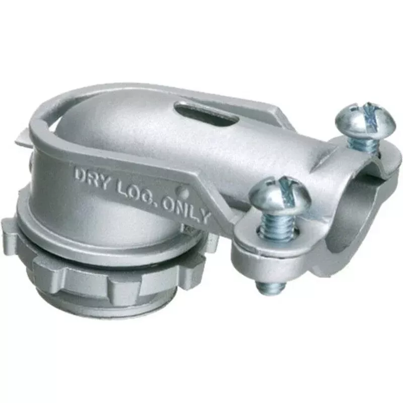 Flex Connector, 90°, 4″, Type: Squeeze, Zinc Die Cast By Arlington 8510