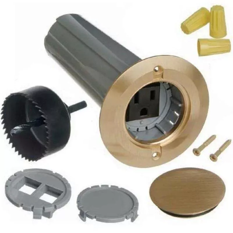 Floor Box Assembly, 2-1/4″ Round, Type: Screw Plug, Non-Metallic By Thomas & Betts E971FBDI-2