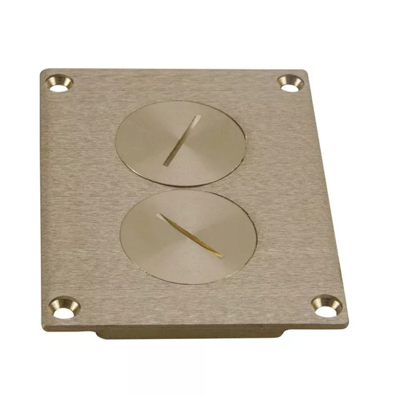 Floor Box Cover, 1-Gang, Type: Screw Plug 1-1/2″, Brass By Wiremold 828SPTC