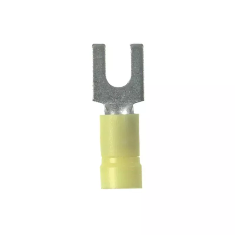 Fork Terminal, Vinyl Insulated, 12-10 AWG, #10 Stud, Yellow By Panduit EV10-10FB-Q