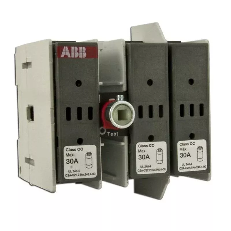Fused Disconnect, 30A, Class CC, 600VAC, DIN Rail Mount By ABB OS30FACC12