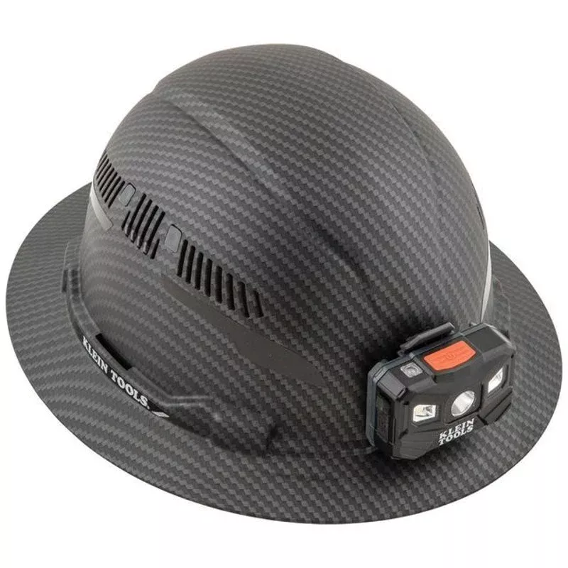 Hard Hat, KARBN™, Vented Full Brim, Class C w/Headlamp By Klein Tools 60347