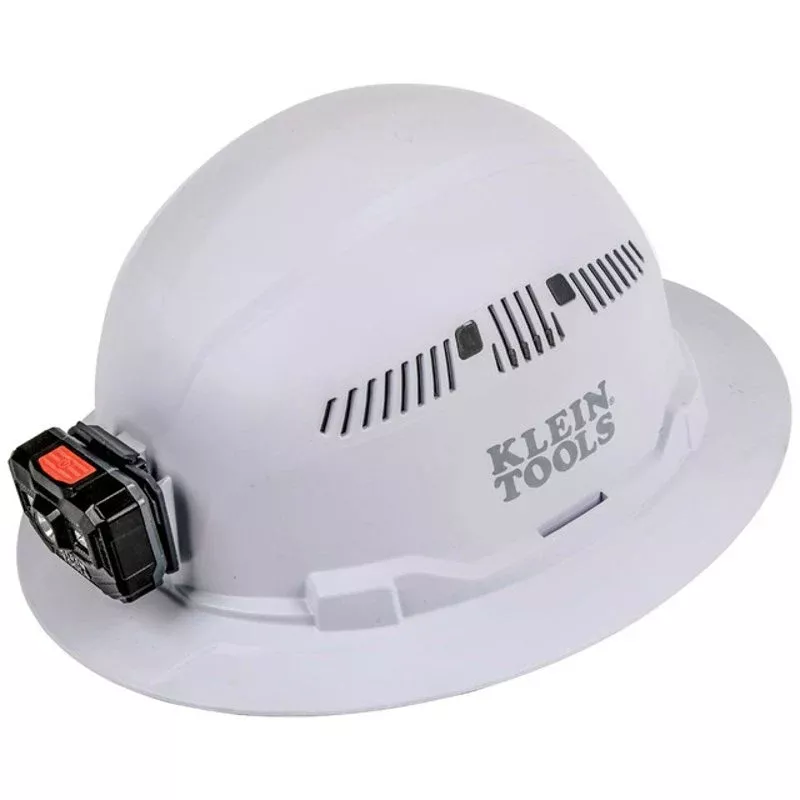 Hard Hat, Vented, Full Brim with Rechargeable Headlamp By Klein Tools 60407RL