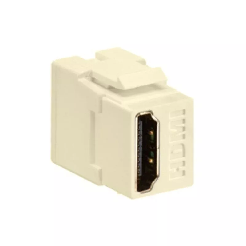 HDMI Connector, Feedthrough, QuickPort, Ivory By Leviton 40834-I