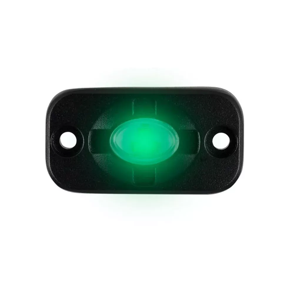 HEISE Auxiliary Accent Lighting Pod – 1.5″ x 3″ – Black/Green [HE-TL1G]