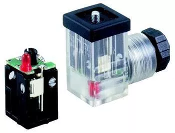 HTP Form C Solenoid Valve Connector, 8 mm, 24V LED - NBR Flat