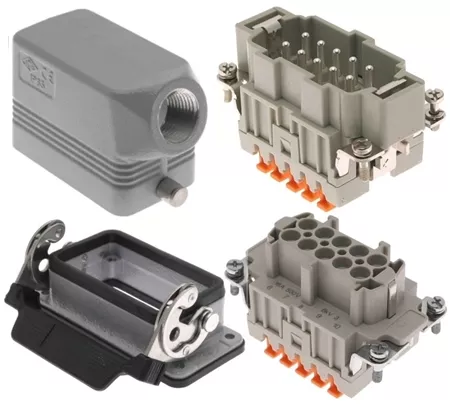 ILME TQLS-10IO12 Kit, 10 Pole Inserts, Spring Termination, Single Lever Base, Side Entry 1/2" NPT Hood