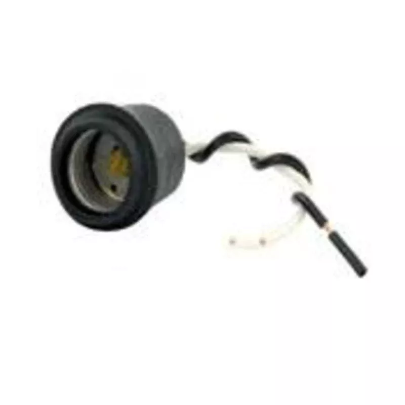 Incandescent Rubber Lampholder, Black By Leviton 124-D