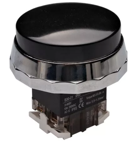 Kacon B30-21K-H65 65 mm Momentary Push Button, Black, Extended Head