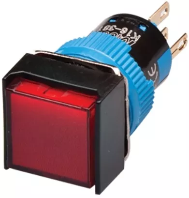 Kacon K16-180-R-24V 16 mm Red Pilot Lamp, Square, 24V DC LED
