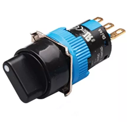 Kacon K16-512 16 mm Maintained Selector Switch, 3 Position, Round, DPDT