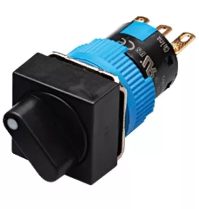 Kacon K16-522 16 mm Maintained Selector Switch, 3 Position, Square, DPDT
