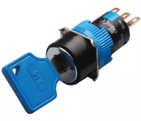 Kacon K16-612 16 mm Maintained Key Selector Switch, 2 Position, Round, DPDT
