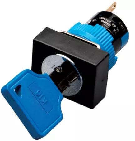 Kacon K16-632 16 mm Maintained Key Selector Switch, 2 Position, Rectangle, DPDT