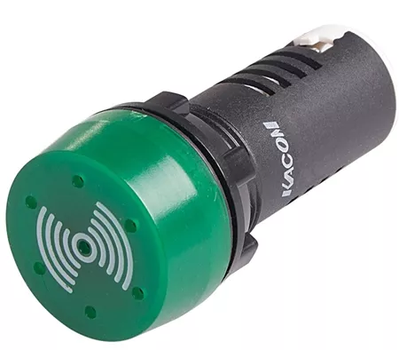 Kacon KPL-BZCG-24V 22mm LED Buzzer, Green, Continuous, 24V