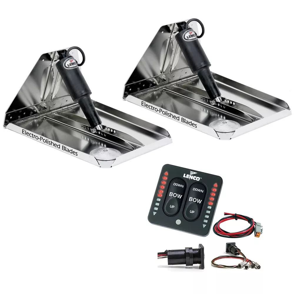 Lenco 16″ x 12″ Heavy Duty Performance Trim Tab Kit w/LED Indicator Switch Kit 12V [RT16X12HDI]
