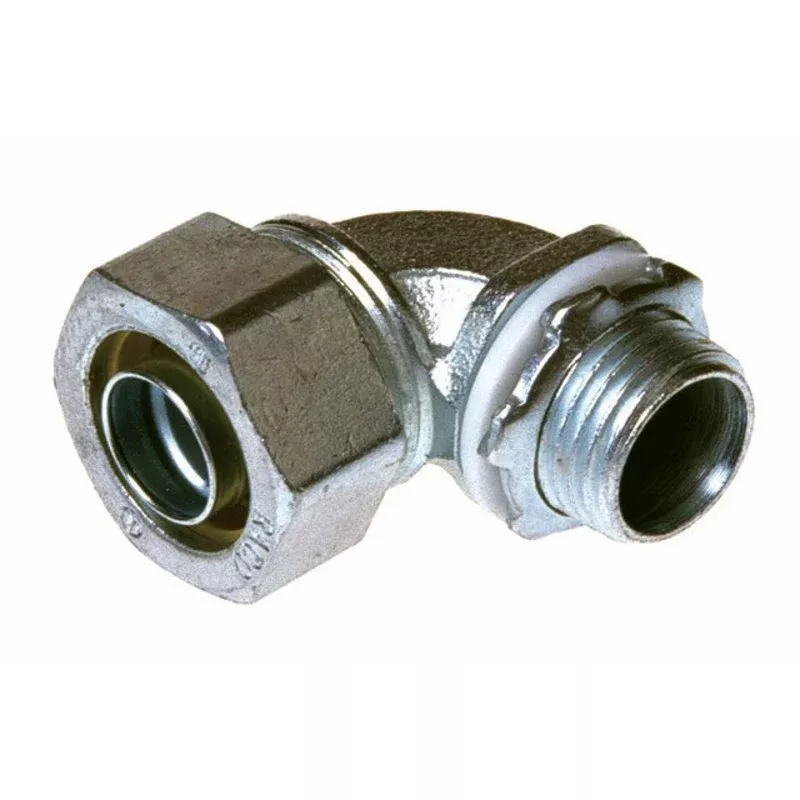 Liquidtight Connector, 1/2″, 90°, Malleable Iron/Zinc By Appleton ST9050