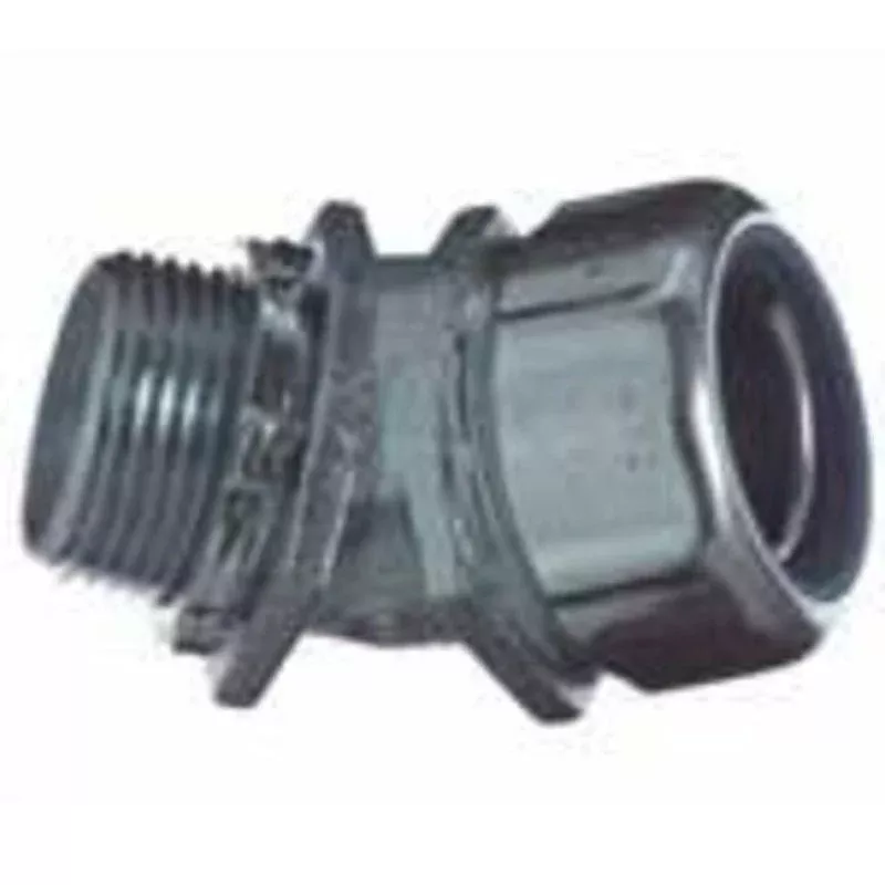 Liquidtight Connector, 45°, 3/4", Insulated, Malleable Iron By Thomas & Betts 5343