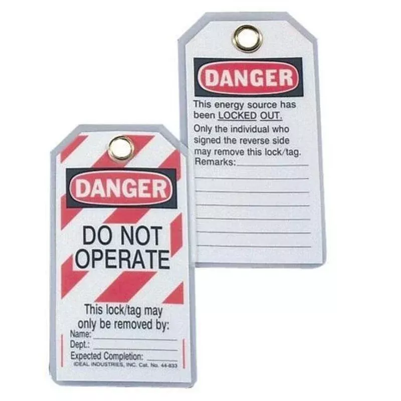 LO Tag, Hvy Duty, “Do Not Operate” Striped, 5/Card By Ideal 44-833