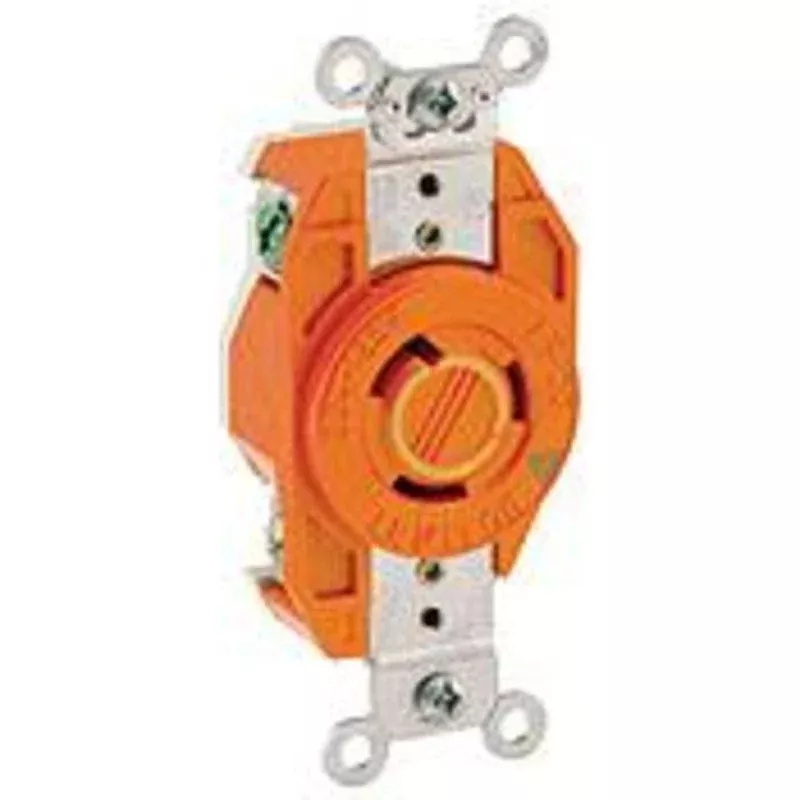 Locking Single IG Receptacle, 20A, 125V, 2P3W By Leviton 2310-IG