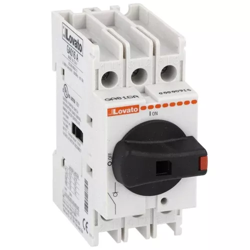 Lovato GA032A, Three-Pole Switch Disconnector, Direct Operating Version, 32A, Complete with Black Handle, According to UL60947-4-1