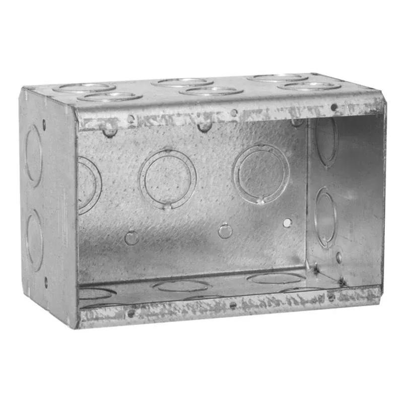 Masonry Box, 3-Gang, 3-1/2″ Deep, 1/2 ” & 3/4″ KOs, Metallic By Appleton M3350