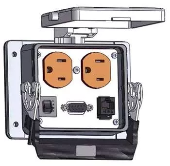 Mencom DHDP-DB9-RJ45-R-32 Panel Interface Connector, Duplex outlet, DB9, RJ45, Data Connection, 3A reset