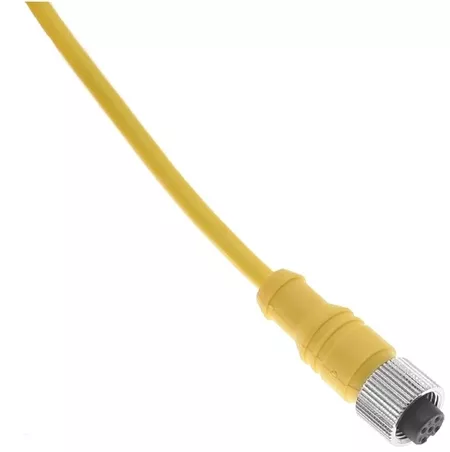 Mencom MDC-3FP-5M M12 Cordset, 3 Pole, Female Straight, 5 M