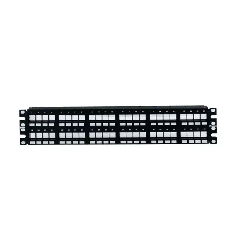 NetKey Flush Patch Panel, 48 Port, 2 RU, Black By Panduit NKPP48FMY