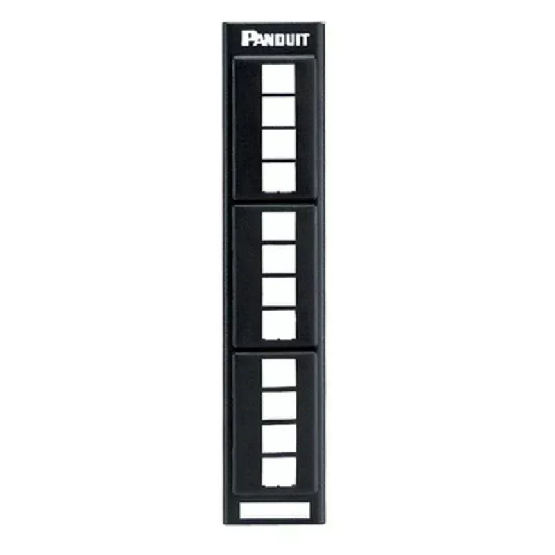 NetKey Patch Panel, Flat, 12-Port, Wall-Mount, Black By Panduit NKFP12W