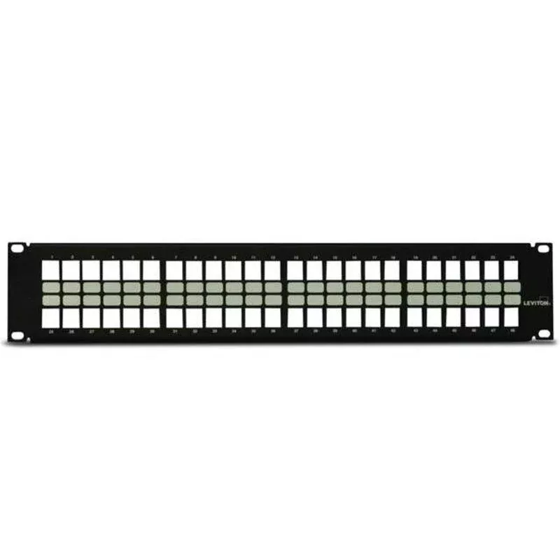 Patch Panel, QuickPort, 48-Port, 2RMU, 3.5" H x 19" W By Leviton 49255-H48