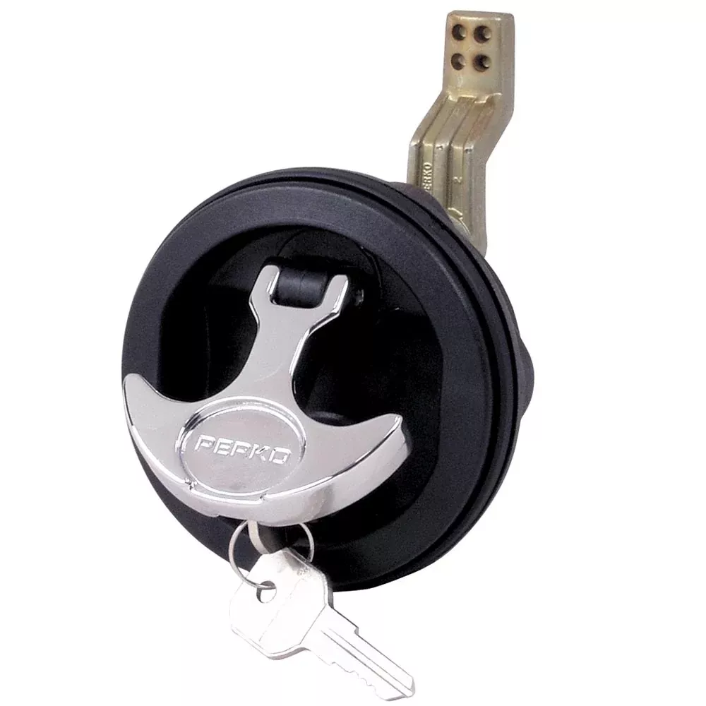 Perko Surface Mount & Latch -Black Body, Chrome Handle, Offset Cam Bar, 3/4″ – 2-3/8″ [1091DP1BLK]