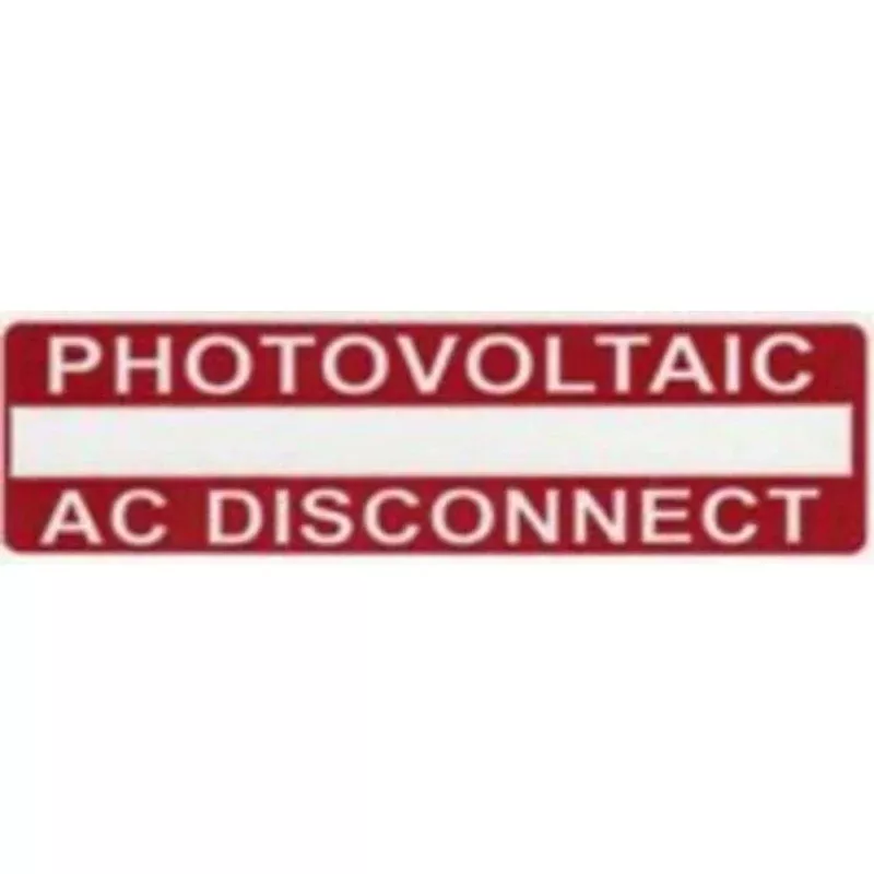 Photovoltaic AC Disconnect Labels By HellermannTyton 596-00237