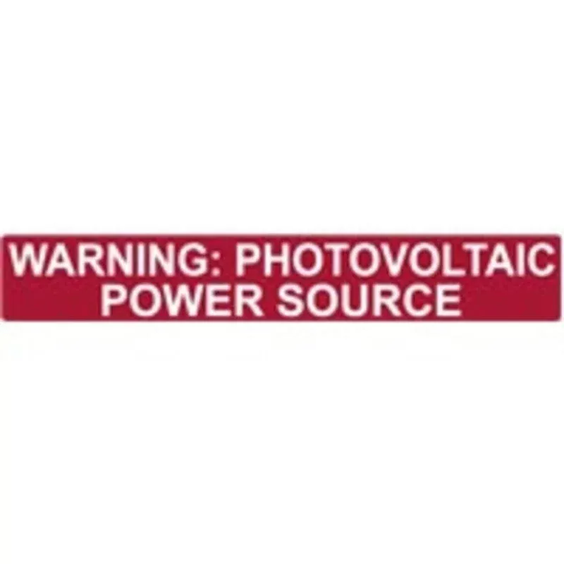 Photovoltaic Power Source Label, 50/Roll By HellermannTyton 596-00206