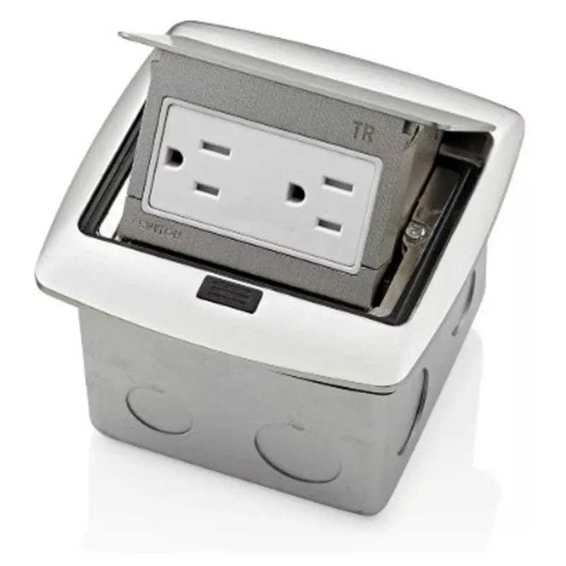 Pop-Up Floor Box, Tamper-Resistant Outlet By Leviton PFTR1-BN