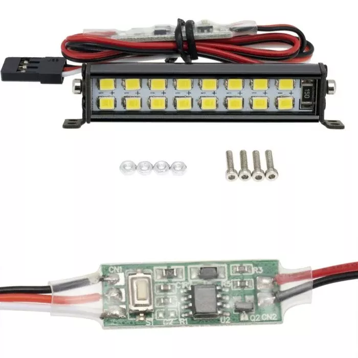 PowerHobby PHLight-010 52MM RC Double Row 16 LED Lightbar w/Controller for 1/10 1/8