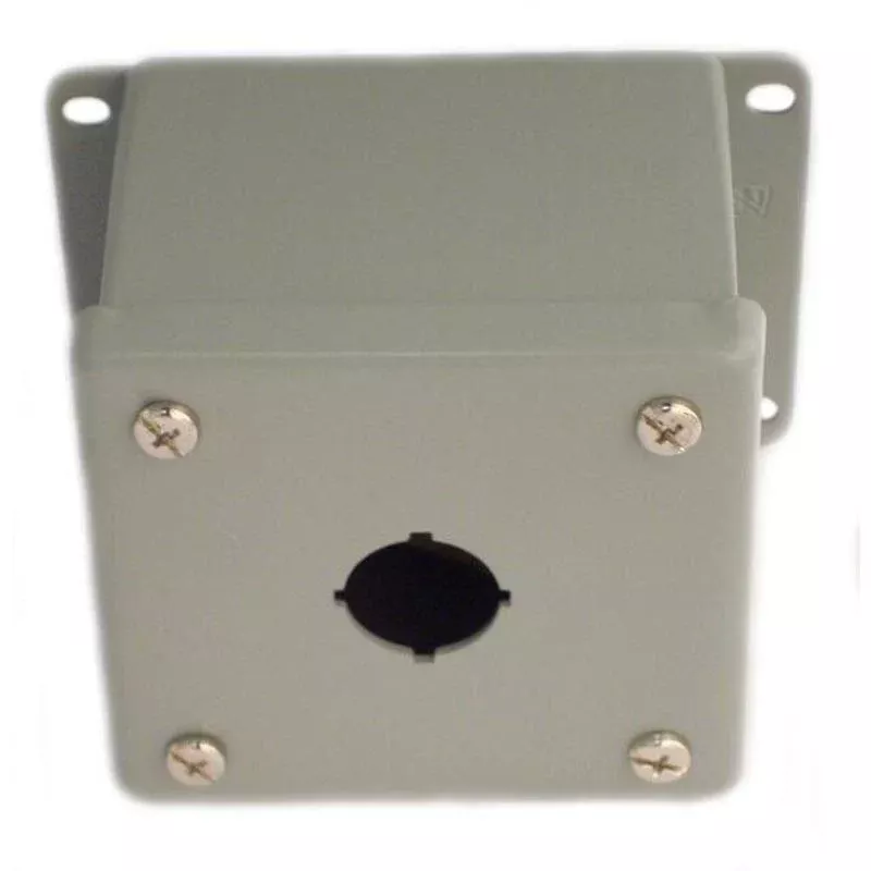 Pushbutton Enclosures Type 12, 1PBx22.5mm, Gray, Steel By nVent Hoffman E1PBG