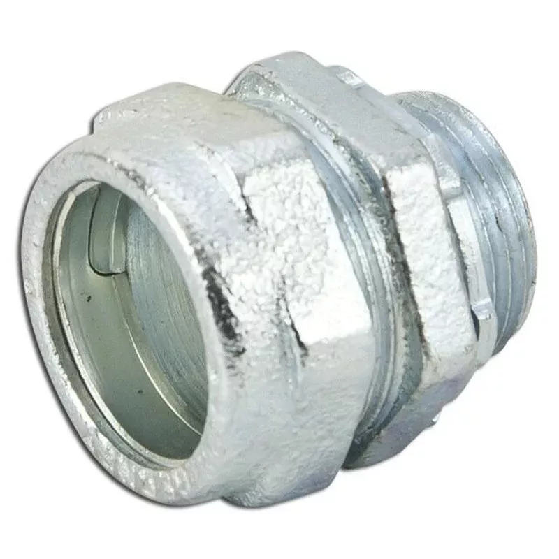 Rigid Compression Connector, 1-1/2″, Threadless, Malleable By Appleton NTC150