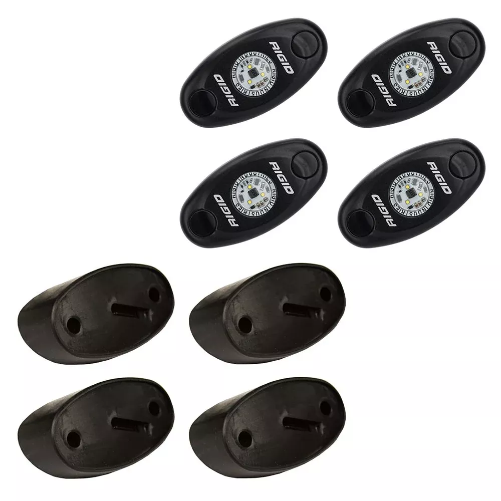 RIGID Industries A-Series Rock Light Kit – 4 Red Lights – Black [400213]
