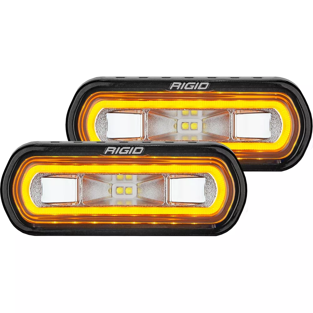 RIGID Industries SR-L Series Surface Mount Spreader Light – Black Housing – Amber Halo [53123]