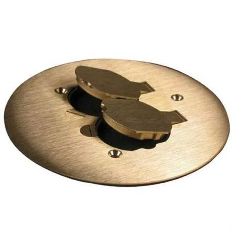 Round Duplex Receptacle Cover, 5-1/2″ Diameter, Brass By Wiremold 895