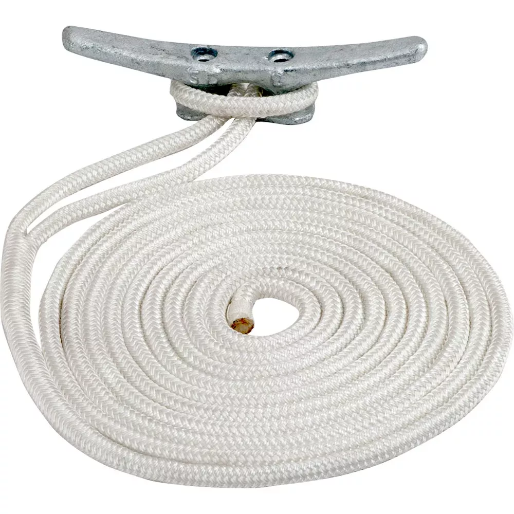 Sea-Dog Double Braided Nylon Dock Line – 1/2″ x 15 – White [302112015WH-1]