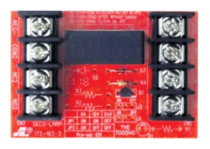 Seco-Larm SR-2206-C5AQ Relay Module, 6/12VDC Trigger Voltage, One 5A Form C DPDT Relay