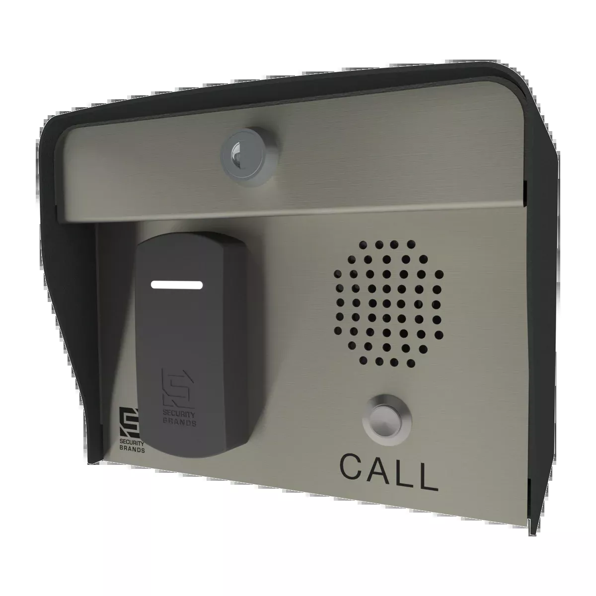 Security Brands RemotePro CR 23-100I – Wiegand-Output Proximity Card Reader with Intercom – SecurePass – Post Mount