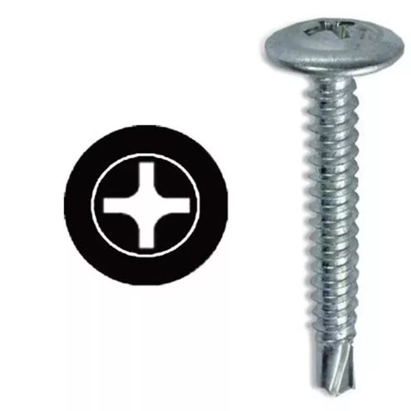 Self-Drilling Screw, #8 x 3/4″, Steel, Wafer Head TEKW834