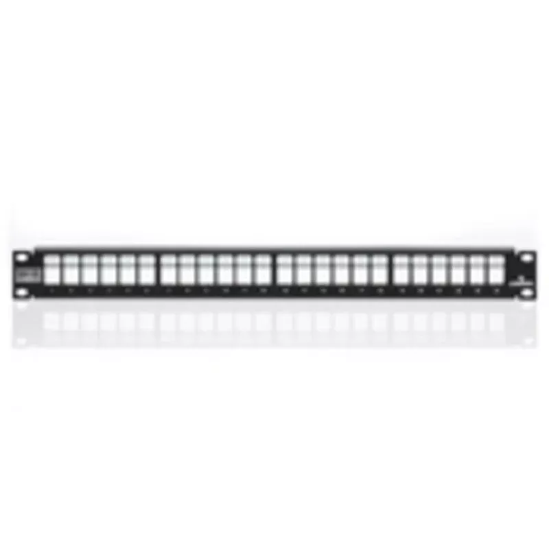 Shielded Flat QUICKPORT™ Patch Panel, 24-Port, 1RU, Black By Leviton 4S255-S24